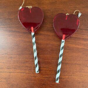 Bundle 3 for $12.  Heart Lollipop Dangle Earrings
